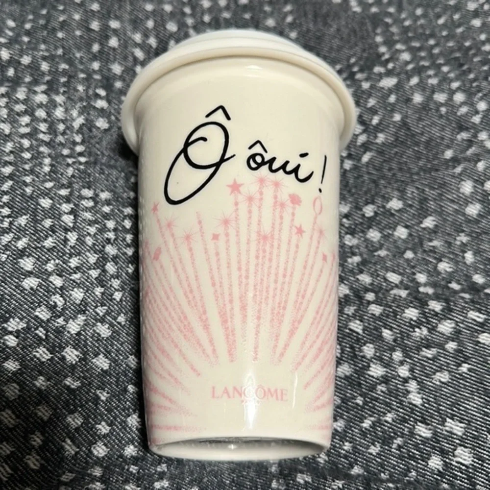 Lancome Ceramic Travel Mug O Oui With White Rubber Lid 🌺